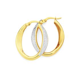 9ct-Gold-on-Silver-Two-Tone-Twist-Hoop-Earrings on sale