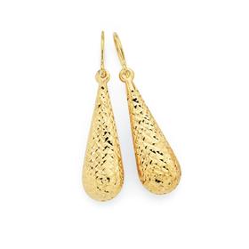 9ct-Gold-on-Silver-Tear-Drop-Earrings on sale