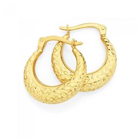 9ct-Gold-on-Silver-Diamond-Cut-Creole-Earrings on sale