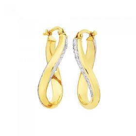 9ct-Gold-on-Silver-Two-Tone-Hoop-Earrings on sale