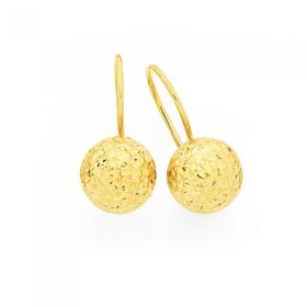 9ct+Gold+on+Silver+Euroball+Earrings