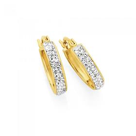 9ct-Gold-Crystal-Hoop-Earrings on sale