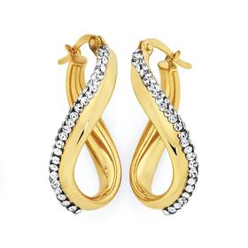 9ct-Gold-on-Silver-Crystal-Hoops on sale