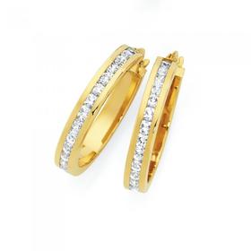 9ct-Gold-on-Silver-20mm-CZ-Hoops on sale