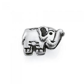 Silver+Elephant+Trunk+Up+Bead
