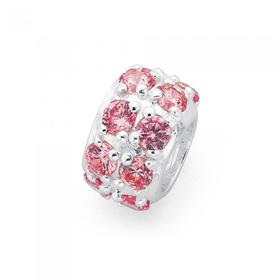 Silver-Pink-CZ-Bead on sale