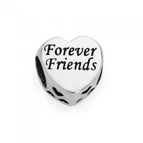 Silver-Forever-Friends-Heart-Bead on sale