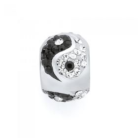 Silver-Crystal-Ying-Yang-Bead on sale