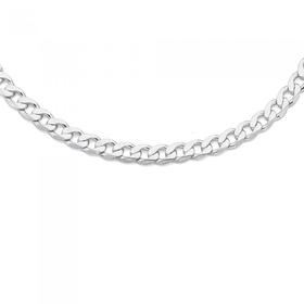 Sterling-Silver-55cm-Diamond-Cut-Curb-Gents-Chain on sale