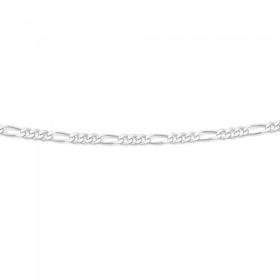 Sterling+Silver+45cm+3%2B1+Figaro+Chain