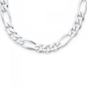 Silver-55cm-Solid-Figaro-31-Chain on sale