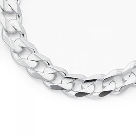 Silver+50cm+Gents+Bevelled+Curb+Chain