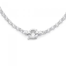 Silver-50cm-Belcher-Bolt-Ring-Necklace on sale