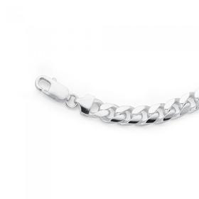 Silver-21cm-Gents-Solid-Oval-Curb-Bracelet on sale