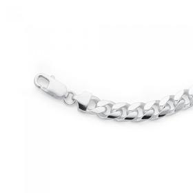 Sterling-Silver-21cm-Solid-Oval-Curb-Gents-Bracelet on sale