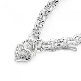 Silver-Belcher-Padlock-Bracelet on sale