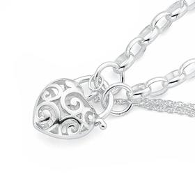 Silver-Swirl-Padlock-Bracelet on sale