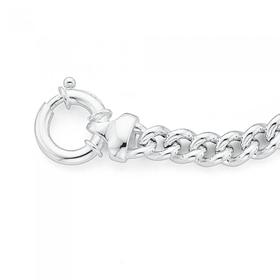 Sterling-Silver-19cm-Curb-Bolt-Ring-Bracelet on sale