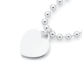 Silver-Ball-Chain-With-Heart-Charm-Bracelet on sale