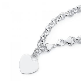 Sterling-Silver-Belcher-Bracelet-with-Heart-Charm on sale