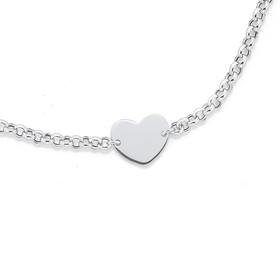 Silver-19cm-Heart-Tag-Belcher-Bracelet on sale