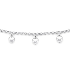 Sterling-Silver-Belcher-Heart-Charm-Bracelet on sale