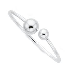 Silver-Small-Large-Ball-Bangle on sale