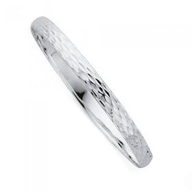 Sterling+Silver+65mm+Fancy+Diamond+Cut+Bangle