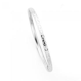 Silver-Engraved-Hollow-Bangle on sale