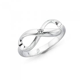 Sterling+Silver+Cubic+Zirconia+Infinity+Ring