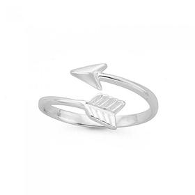 Silver-Cross-Over-Side-Arrow-Ring on sale