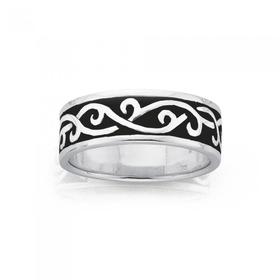 Sterling-Silver-75mm-Oxidised-Swirl-Gents-Rings on sale