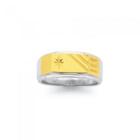 Silver-9ct-Gold-Gents-Ring on sale