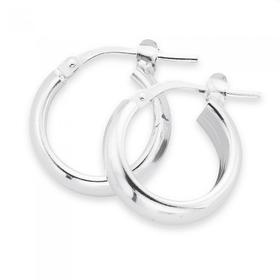 Sterling+Silver+10mm+Half+Round+Hoop+Earrings