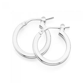 Sterling+Silver+12mm+Square+Edge+Hoop+Earrings