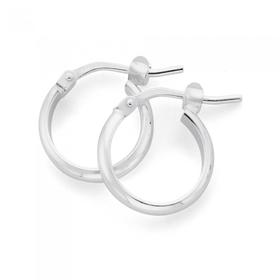 Silver+10mm+Half+Round+Hoop+Earring