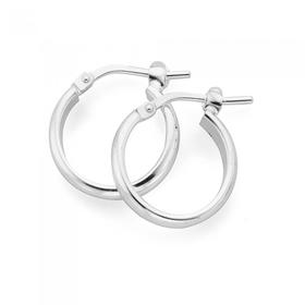 Sterling+Silver+12mm+Half+Round+Hoop+Earrings