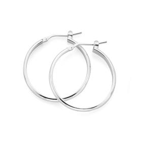 Silver-25mm-Half-Round-Hoop-Earrings on sale