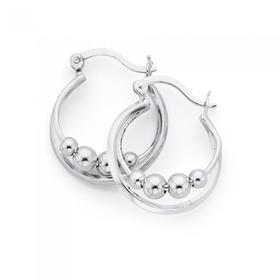 Silver+Double+Hoops+20mm