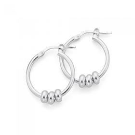 Sterling+Silver+15mm+Three+Rings+Hoop+Earrings