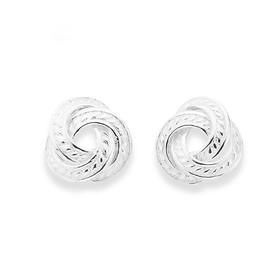 Silver-Knot-Stud-Earrings on sale