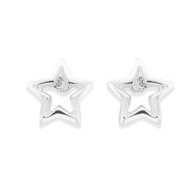 Silver-Star-Stud-Earrings on sale