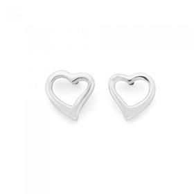 Silver-Small-Open-Heart-Stud-Earrings on sale