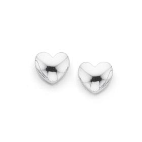 Silver-Plain-Heart-Stud-Earrings on sale