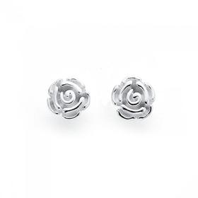 Sterling-Silver-Rose-Studs on sale