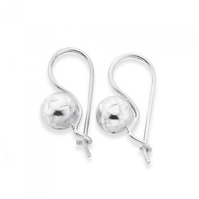 Silver-6mm-Euro-ball-Earrings on sale