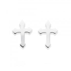 Silver-Cross-Stud-Earrings on sale