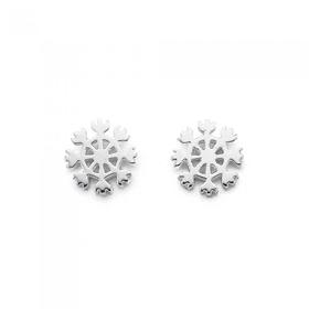 Silver-Snowflake-Stud-Earrings on sale