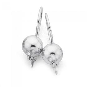 Sterling+Sterling+Silver+Euroball+Earrings