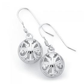 Sterling-Silver-Scroll-Ball-Earrings on sale